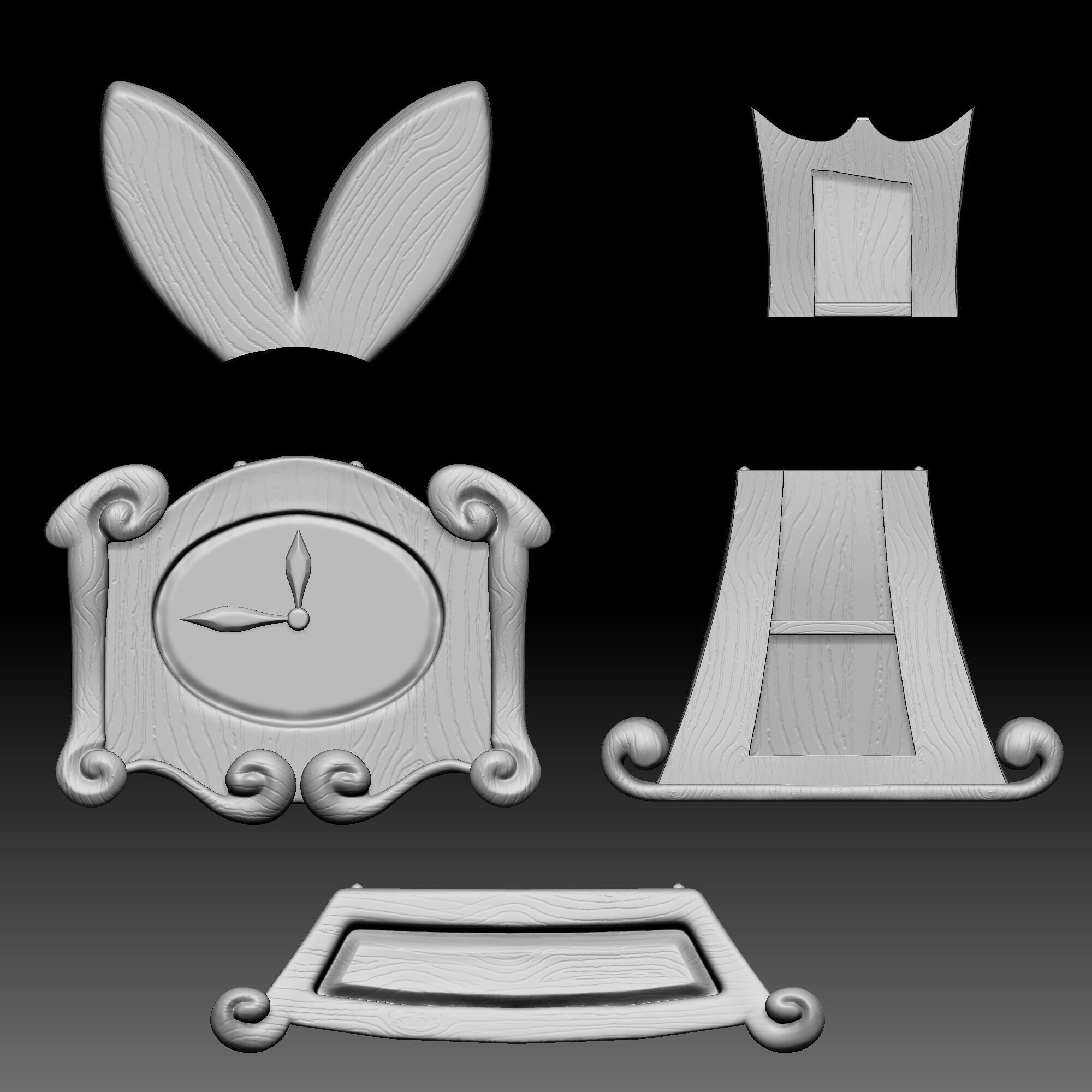 Clock - Alice in Wonderland - 010 3D print model_10