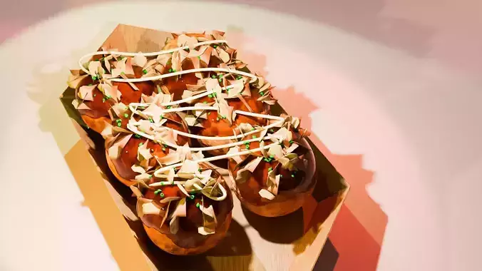 Takoyaki 3D Model  Japanese Street Food