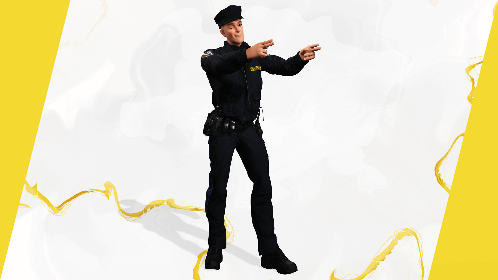 3D Law Enforcement Toon Character Police Officer Low-poly 3D model_15
