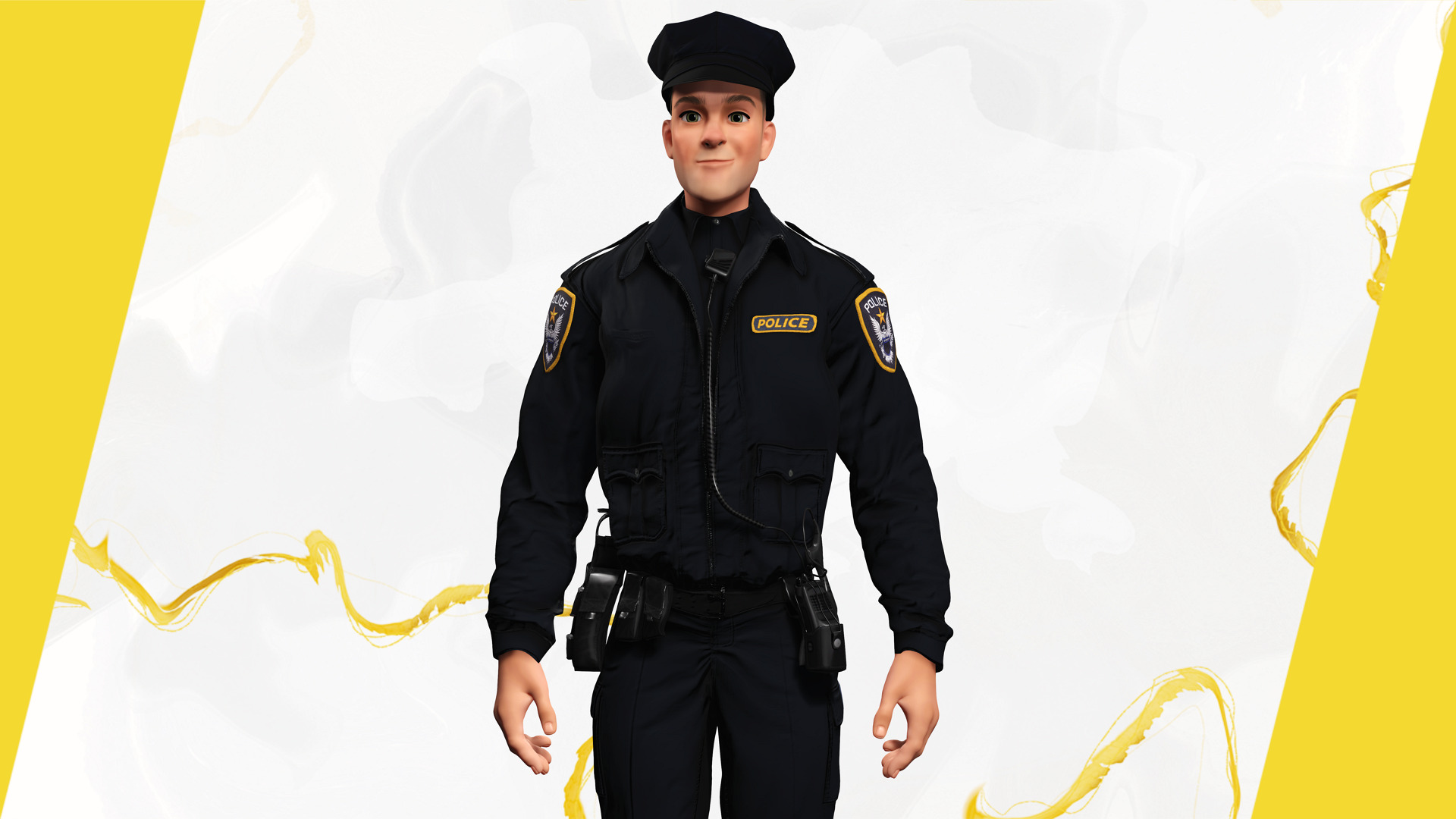 3D Law Enforcement Toon Character Police Officer Low-poly 3D model_10