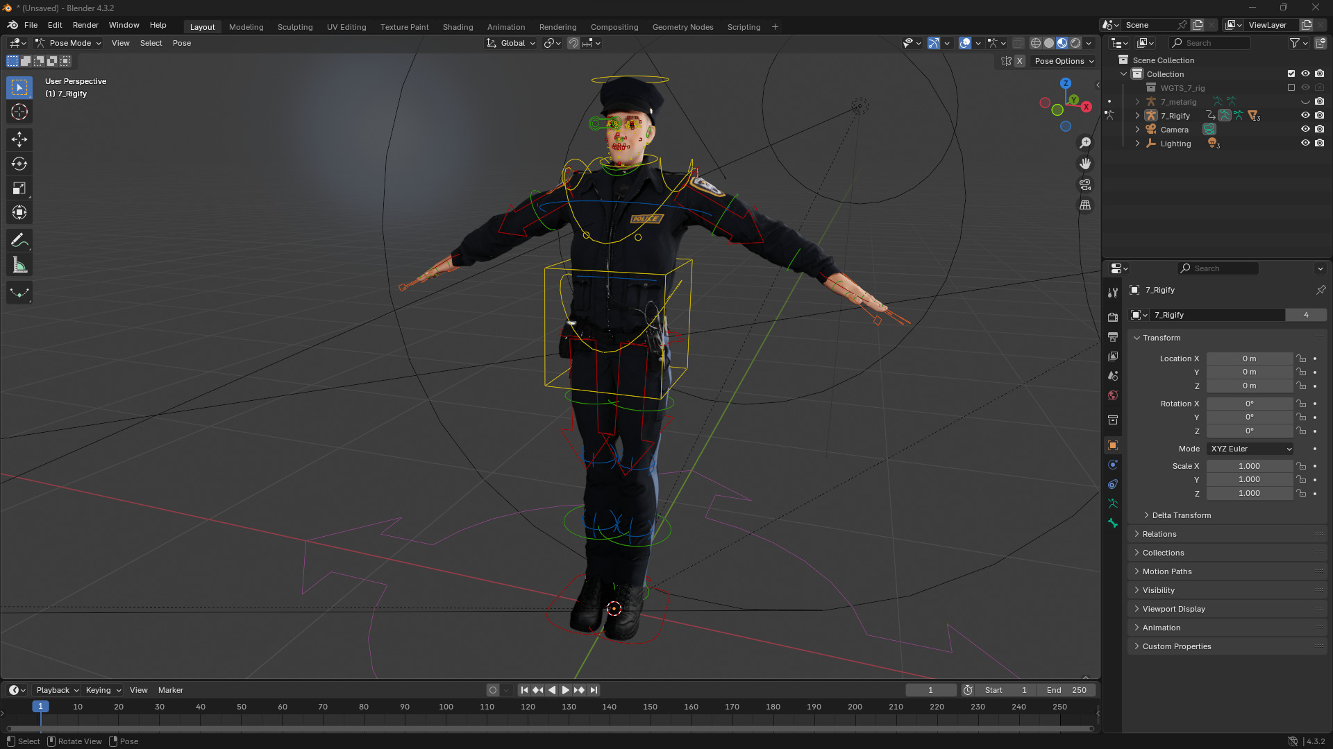 3D Law Enforcement Toon Character Police Officer Low-poly 3D model_17