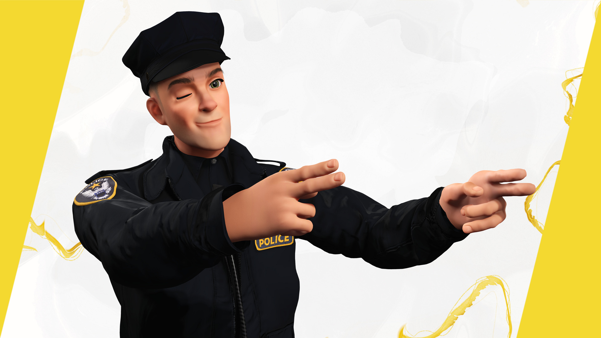 3D Law Enforcement Toon Character Police Officer Low-poly 3D model_1