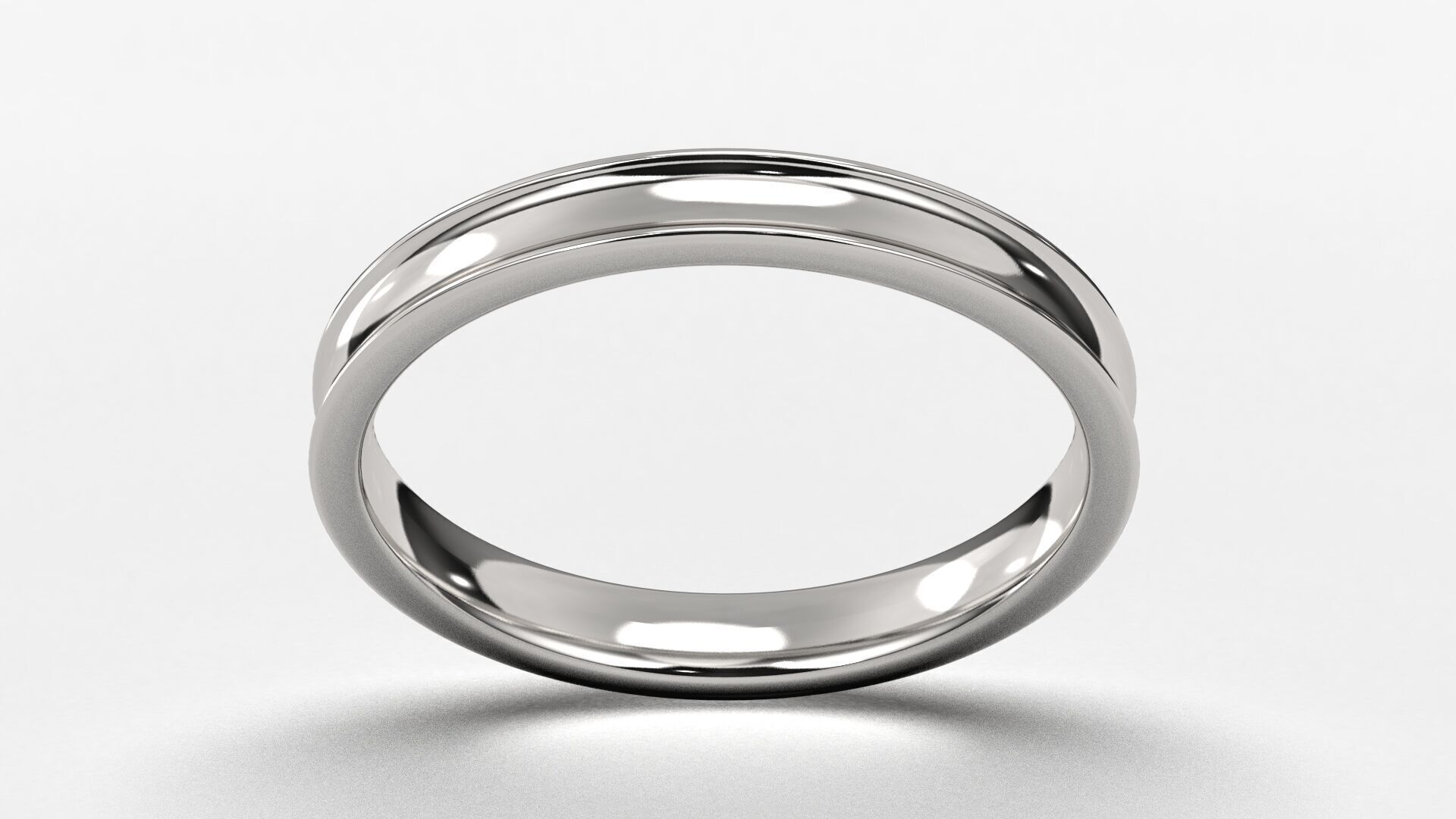 Band Ring for Men print model 3D R0136 W 3mm EU48- 70 3D print model_11