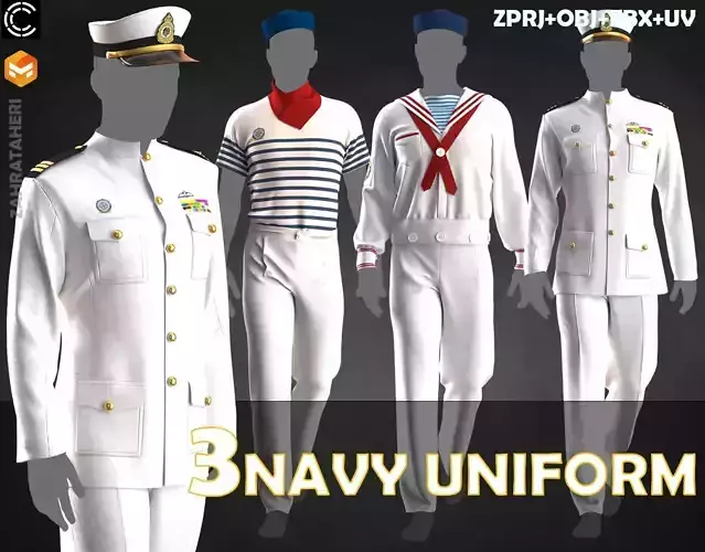  3 VINTAGE NAVY UNIFORM