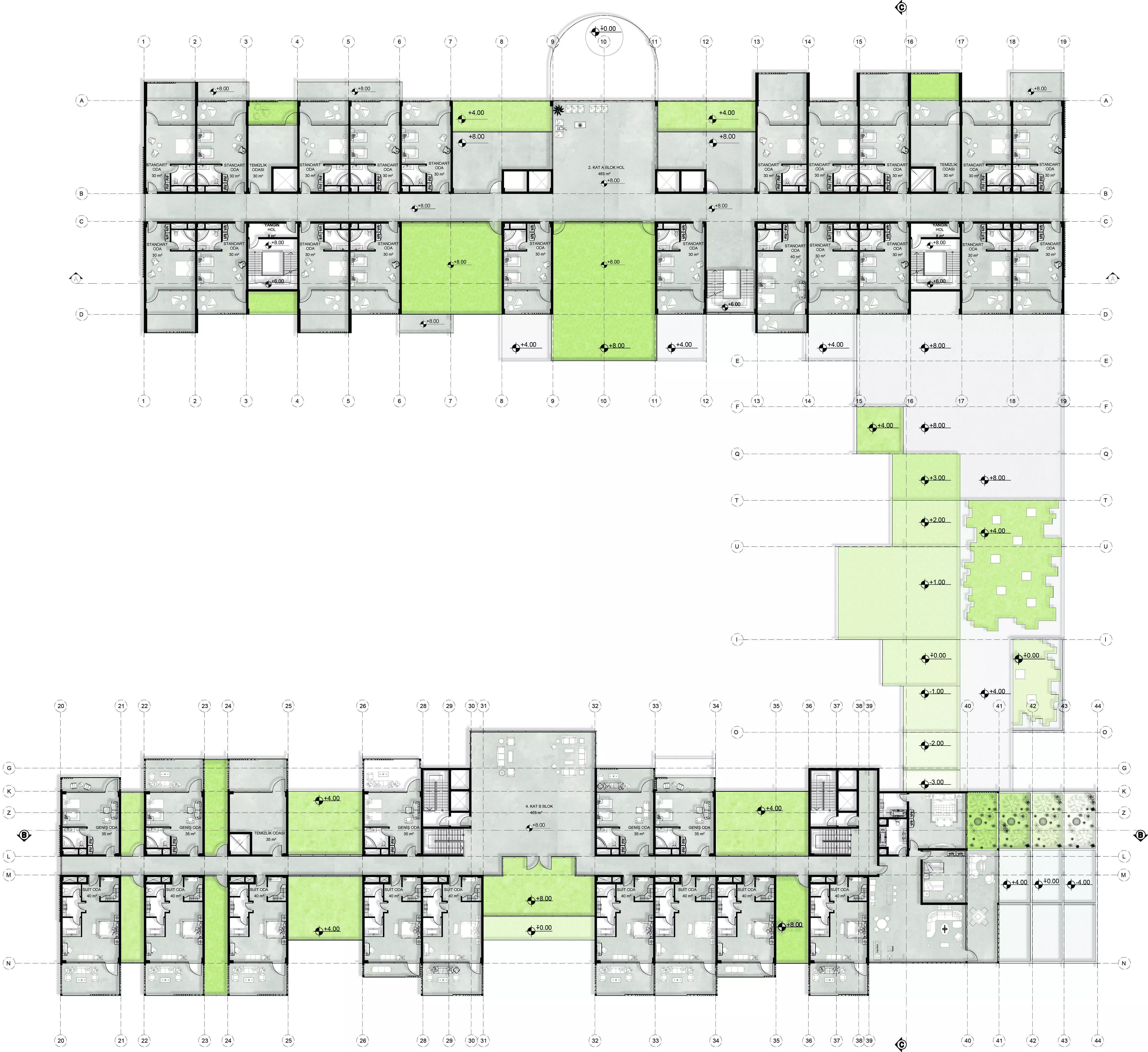 Sky Garden Hotel Modern 3D Architectural Model 3D model_16
