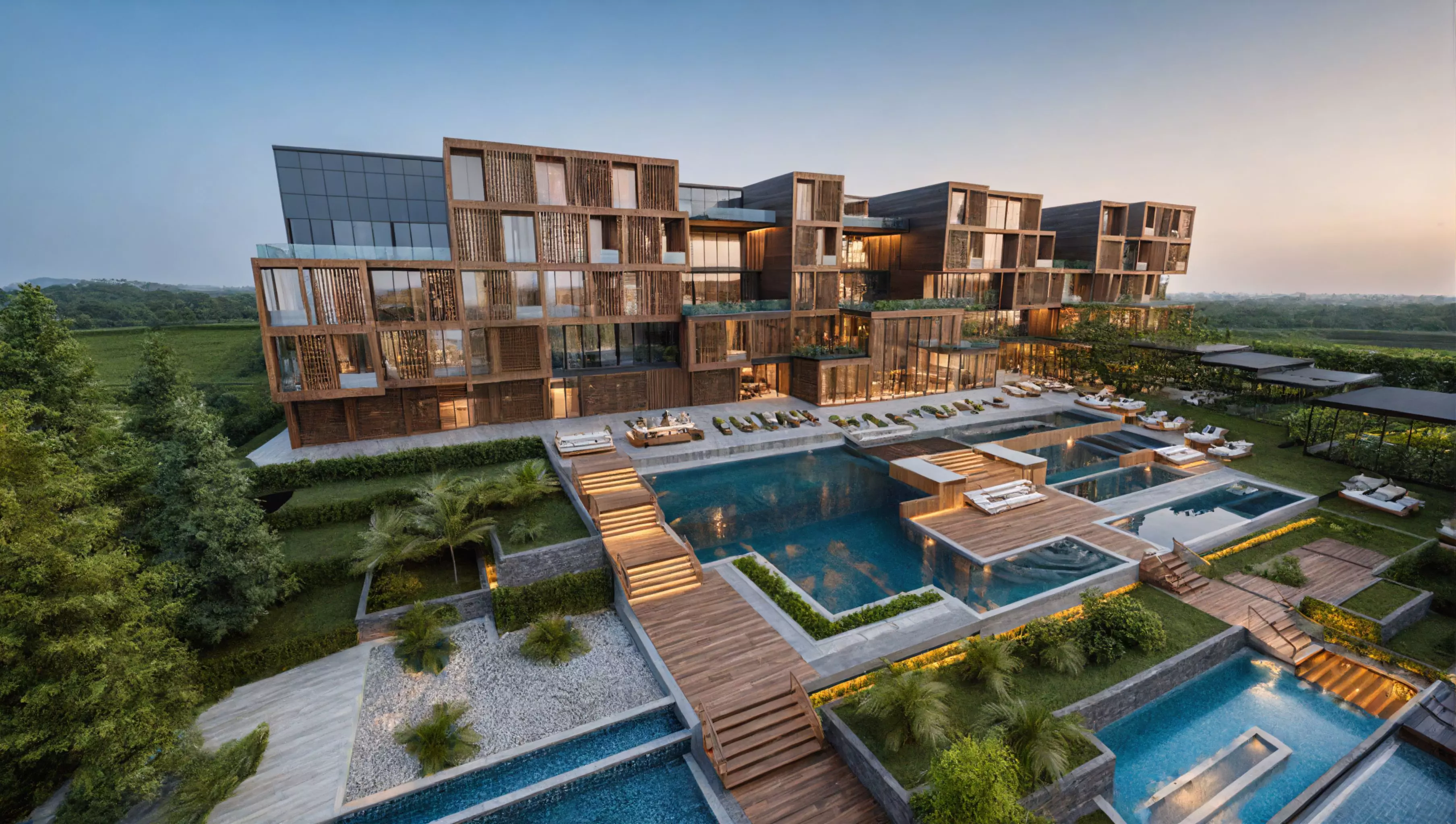 Sky Garden Hotel Modern 3D Architectural Model 3D model_2