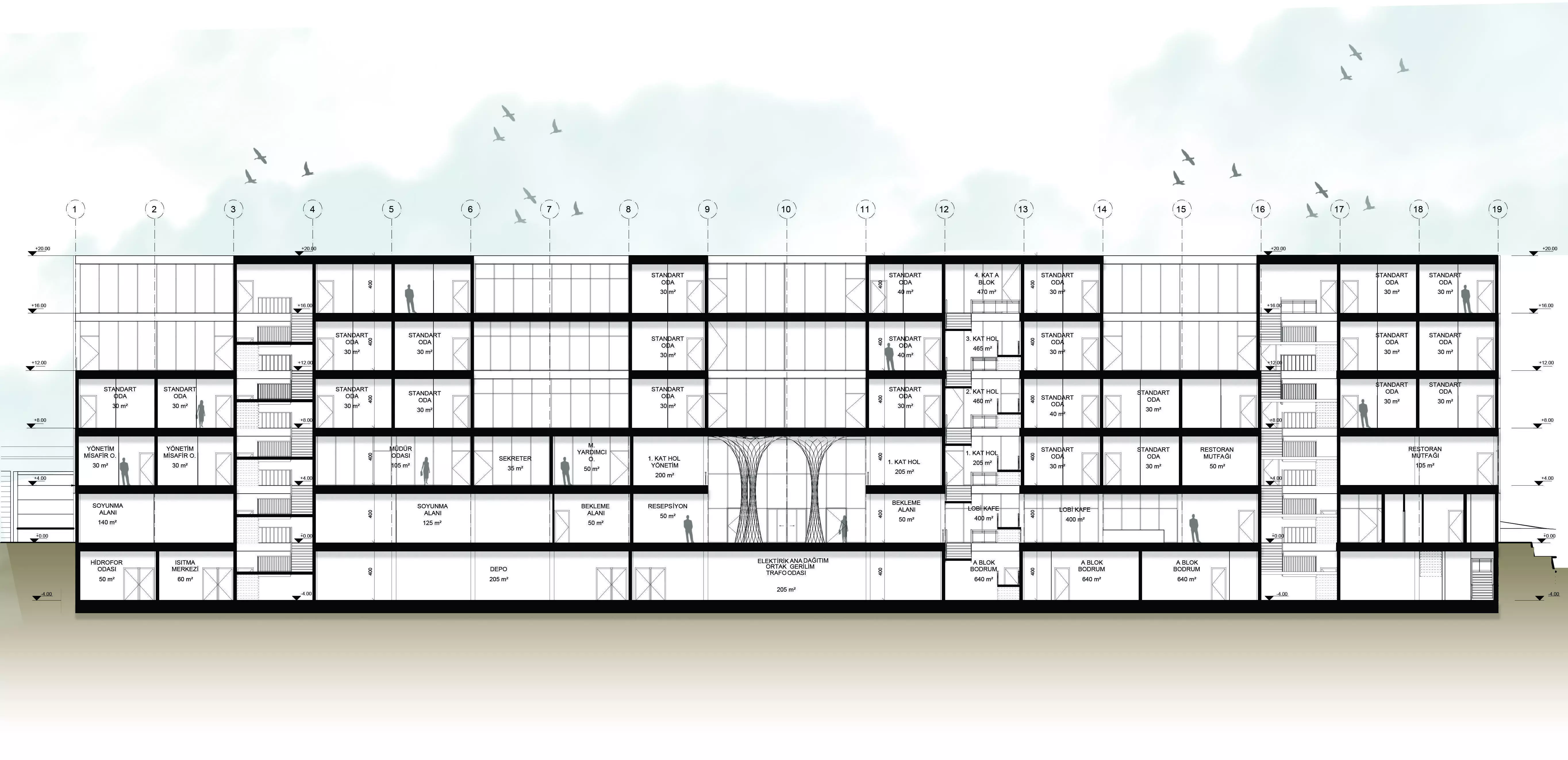 Sky Garden Hotel Modern 3D Architectural Model 3D model_17