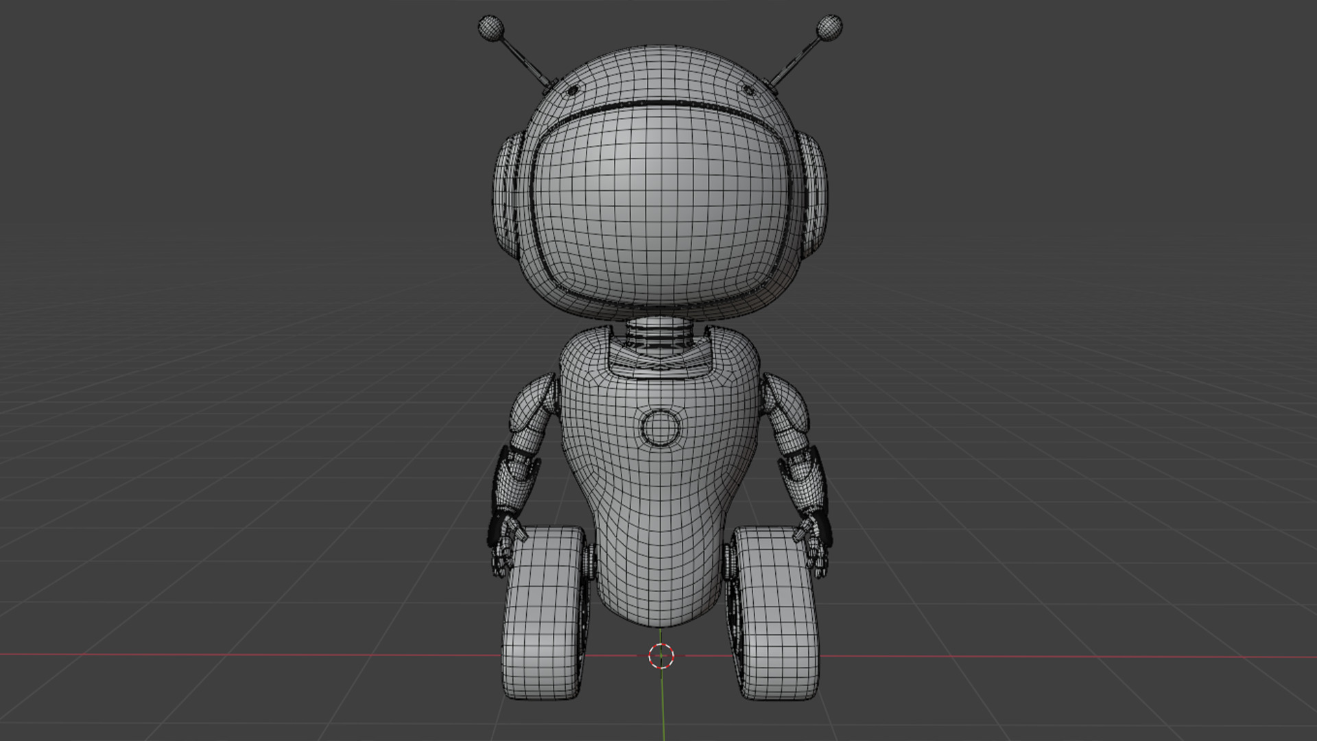 Robot-001 Low-poly 3D model_5