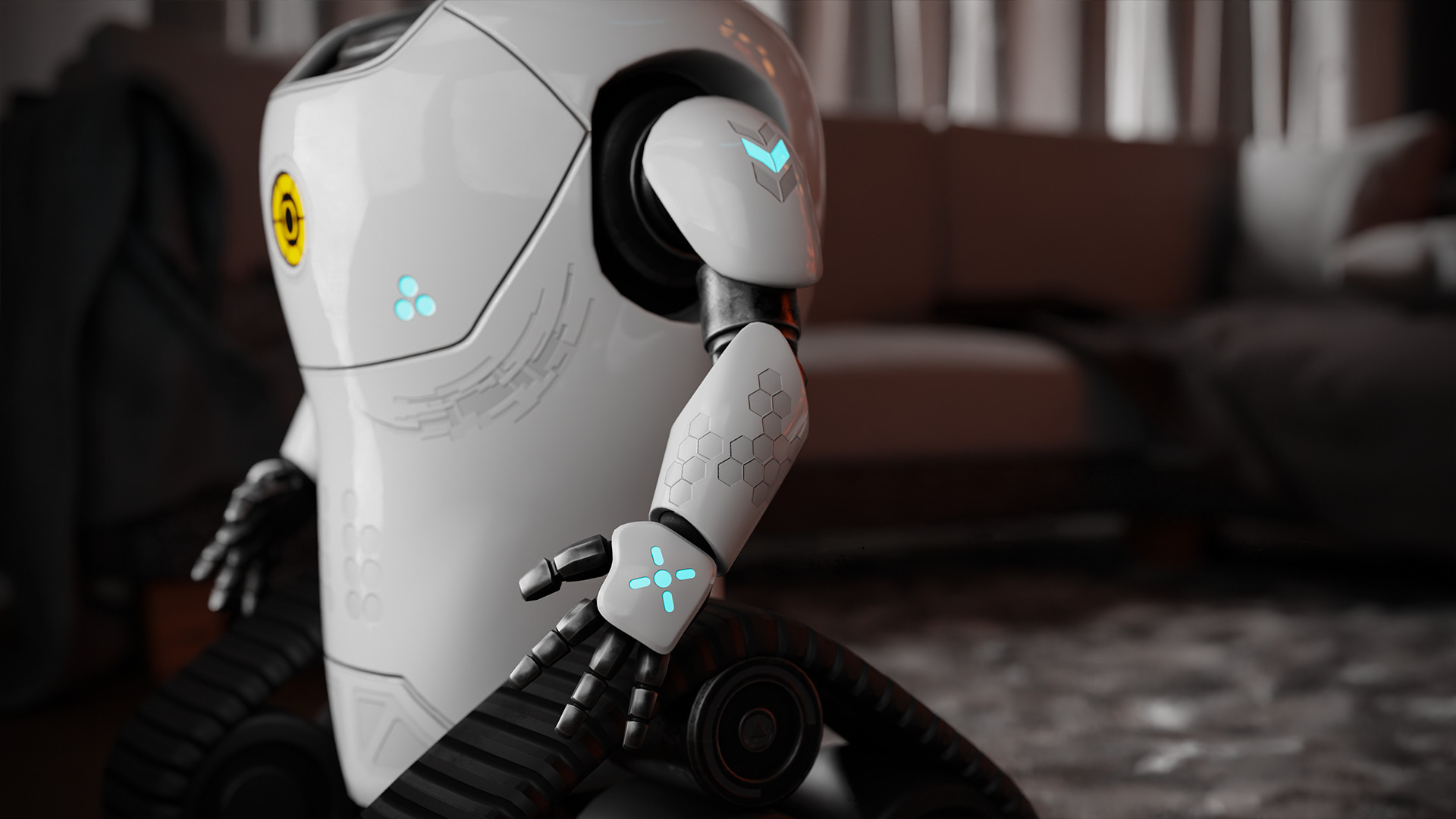 Robot-001 Low-poly 3D model_2