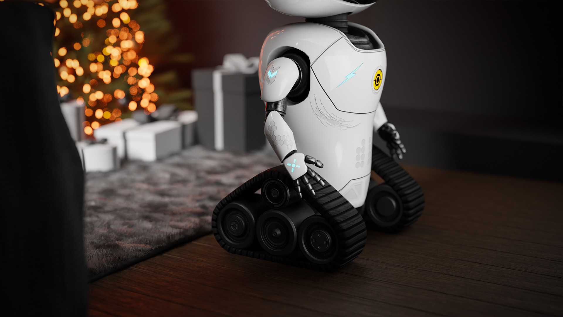 Robot-001 Low-poly 3D model_3