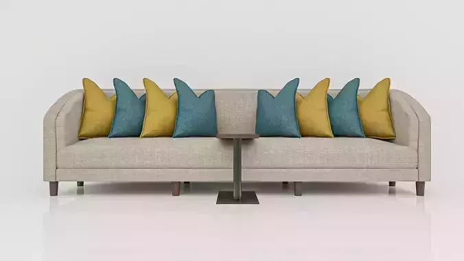 Modern 3D Couch Model with Detailed V-Ray Textures