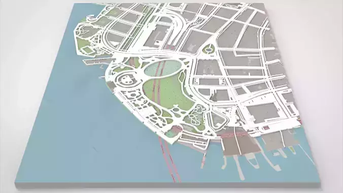Cityscape New York USA fragment city Strets and roads 3D model