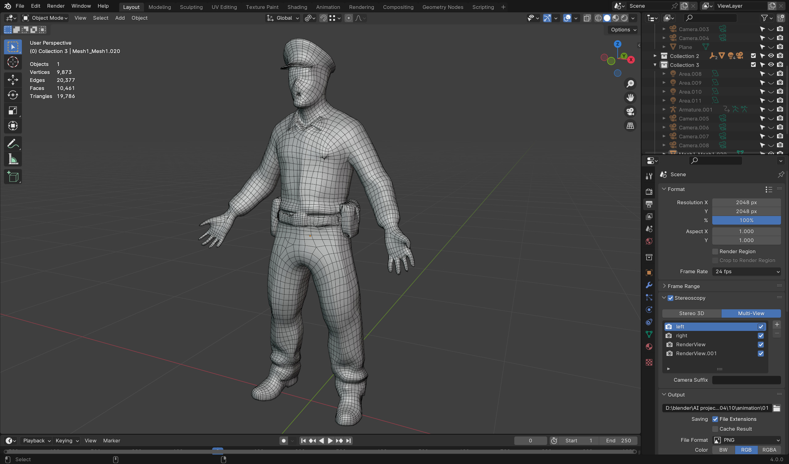 Zombie Police Officer - Low Poly Rigged 3D Model Low-poly 3D model_7