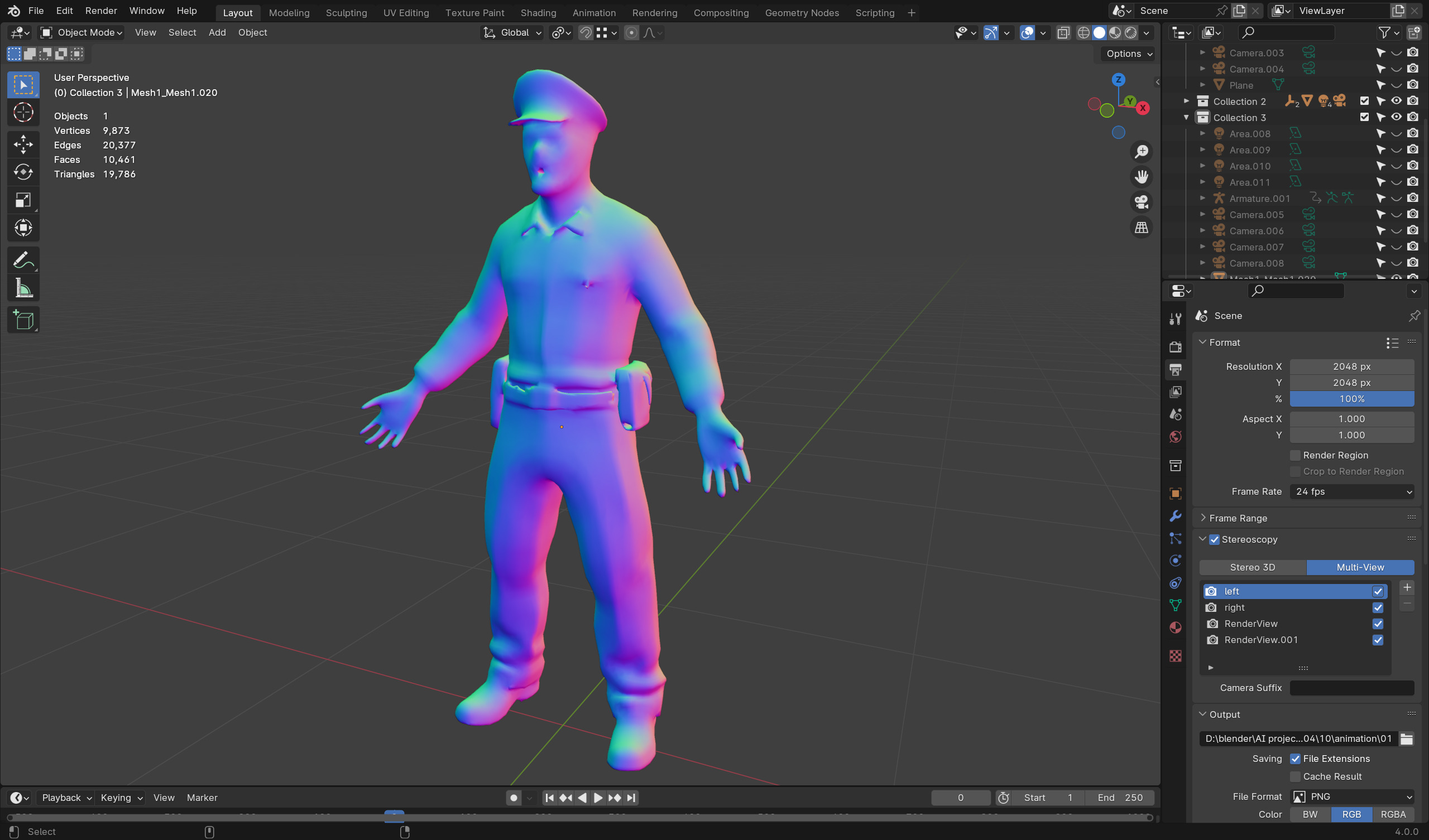 Zombie Police Officer - Low Poly Rigged 3D Model Low-poly 3D model_8