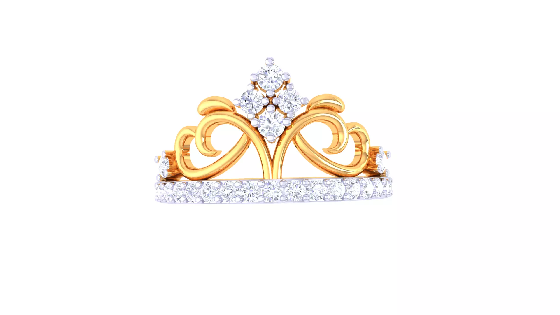Women Crown Ring MTL 3dm STL OBJ FBX Details 3D print model