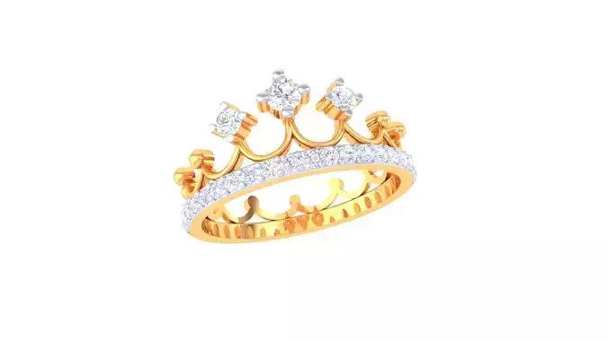  Women Crown Ring MTL 3dm STL OBJ FBX Details