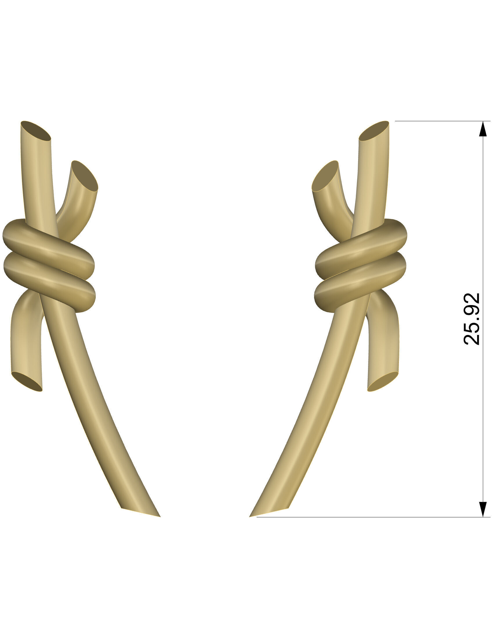 Knot Earrings 3D print model_4