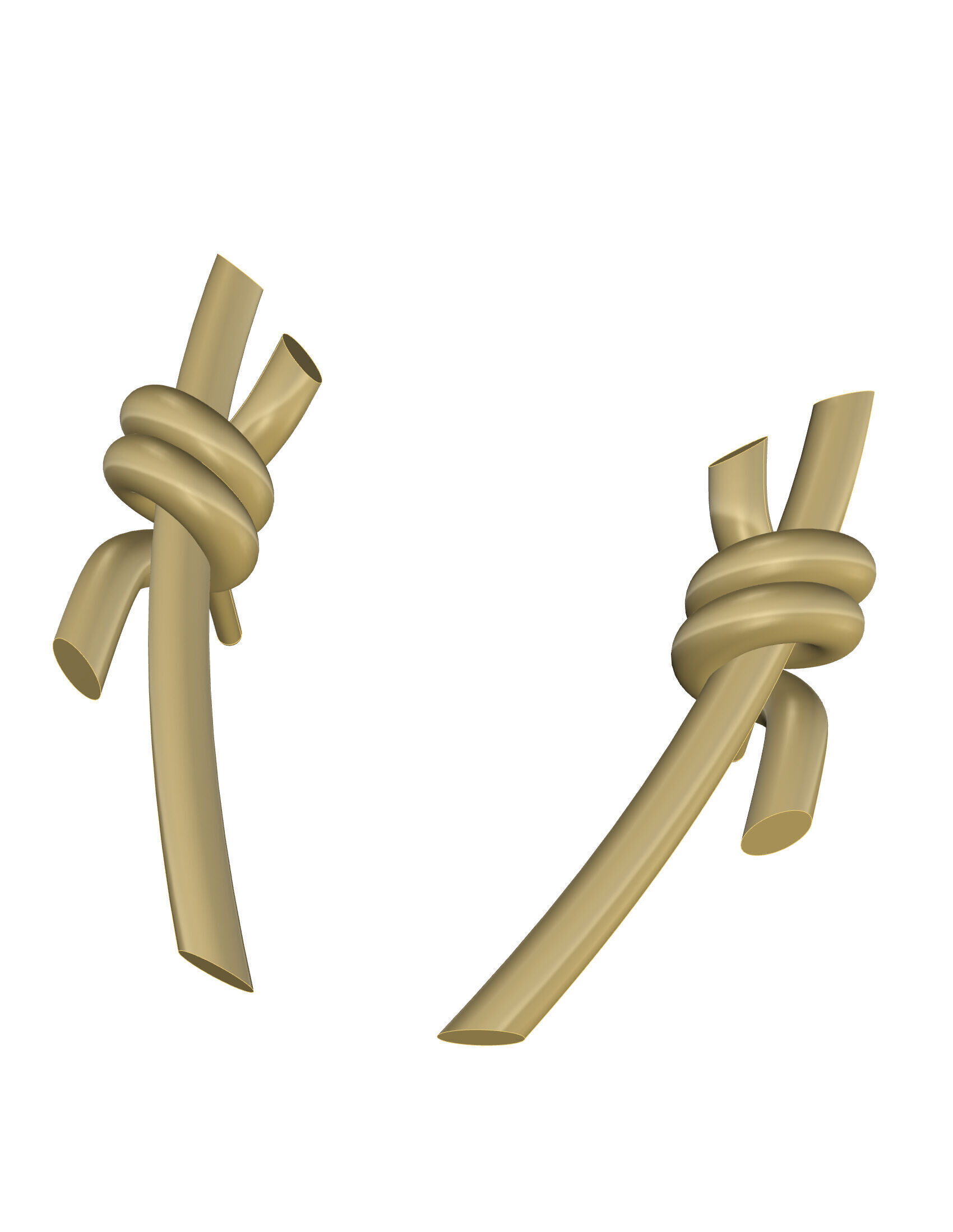 Knot Earrings 3D print model_3