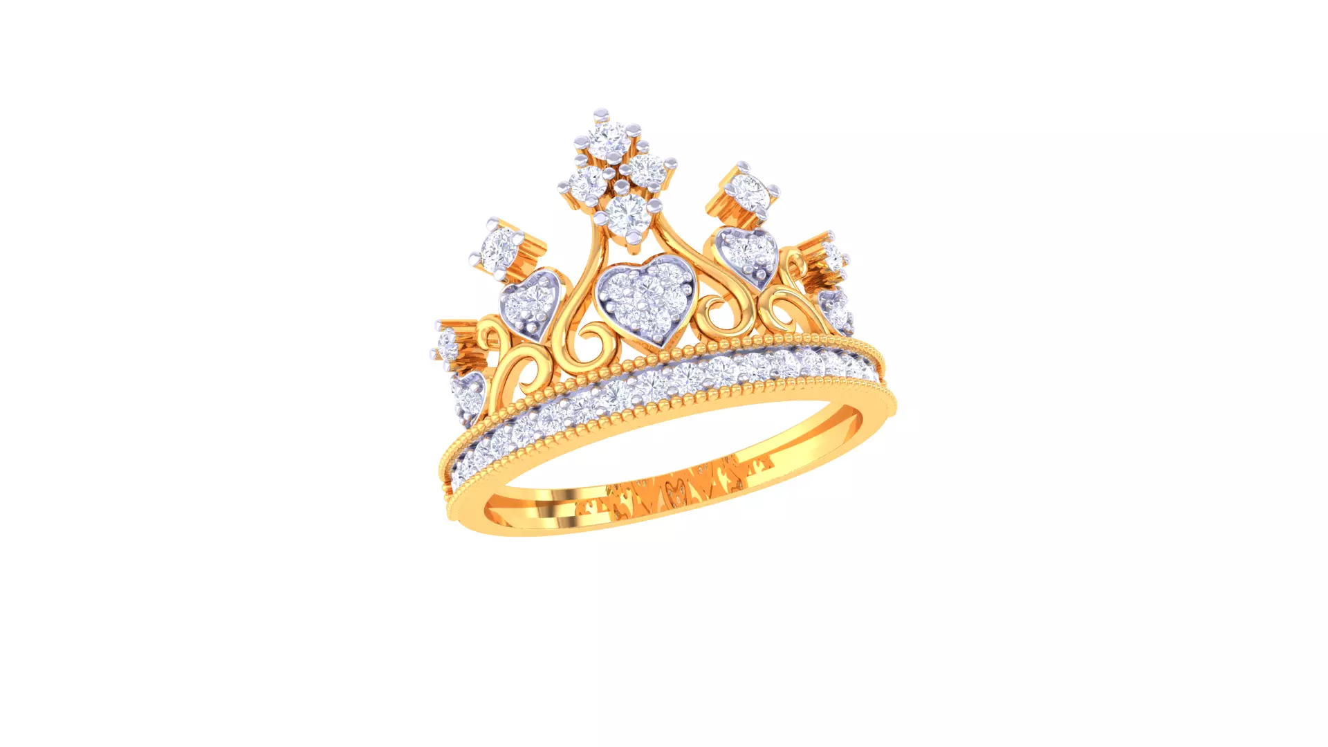 Women Crown Ring MTL 3dm STL OBJ FBX Details 3D print model