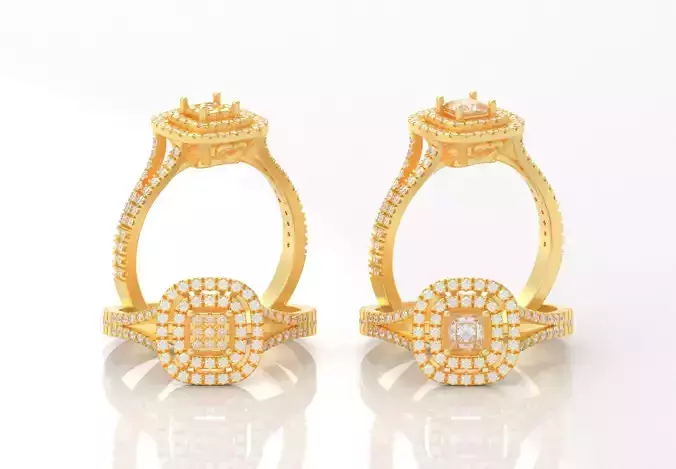 Engagement Ring With Diamonds Princess