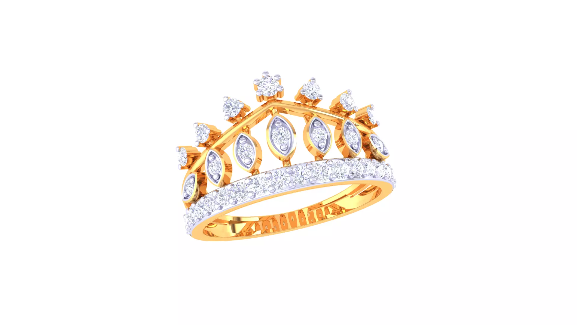 Women Crown Ring MTL 3dm STL OBJ FBX Details 3D print model