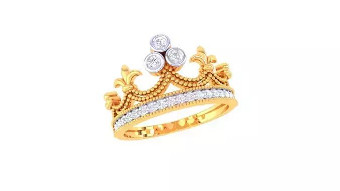  Women Crown Ring MTL 3dm STL OBJ FBX Details