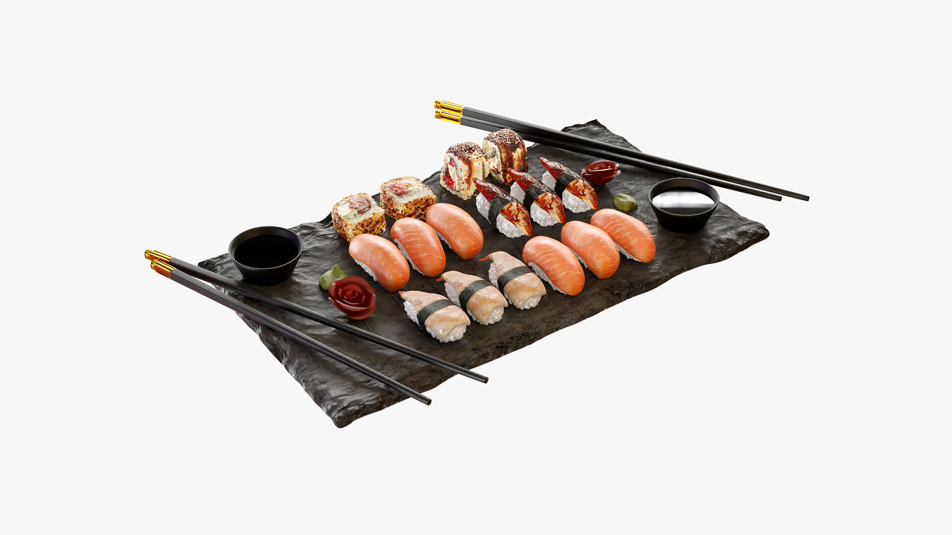 sushi set 3D model_6