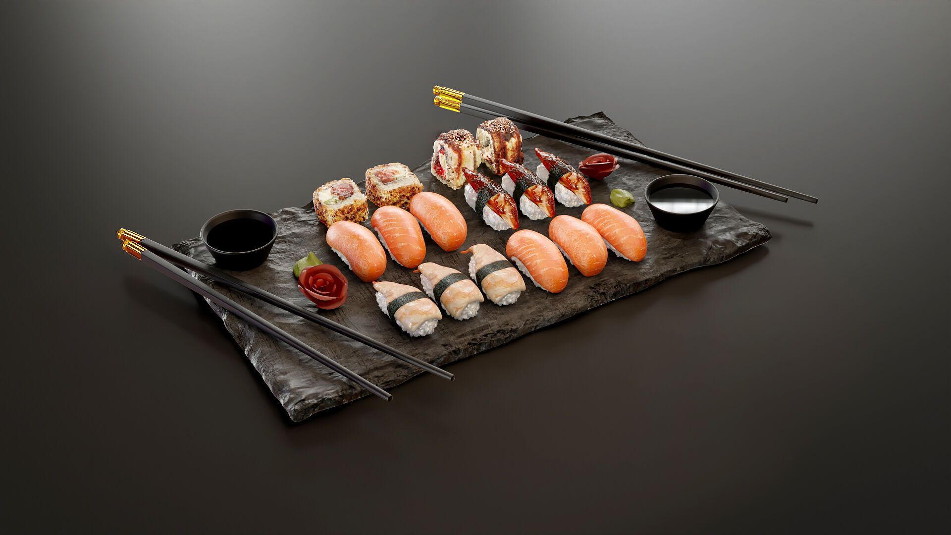 sushi set 3D model_1