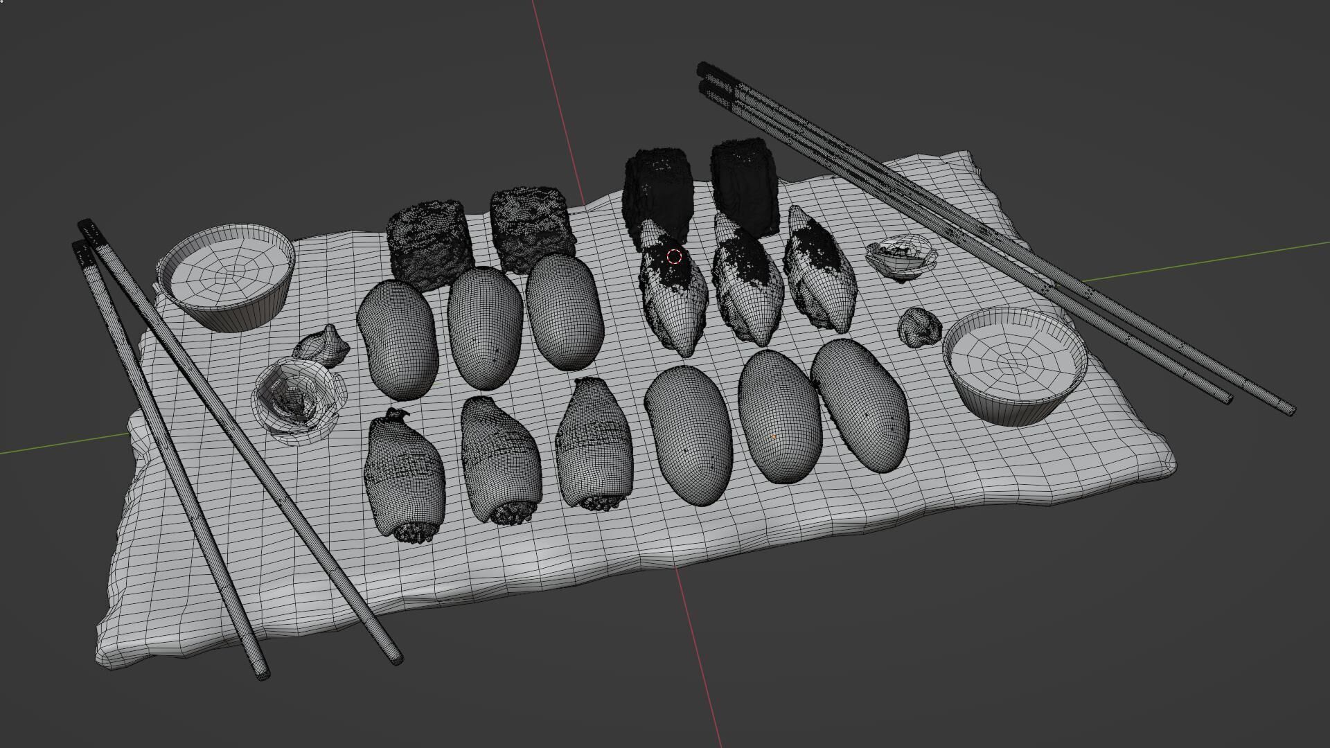 sushi set 3D model_7