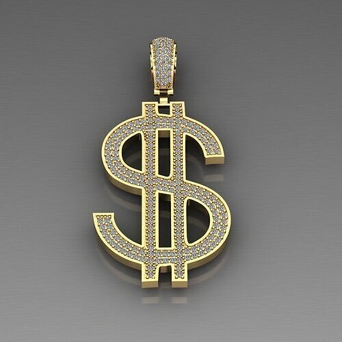 Dollar icon pendant just stl 3D model