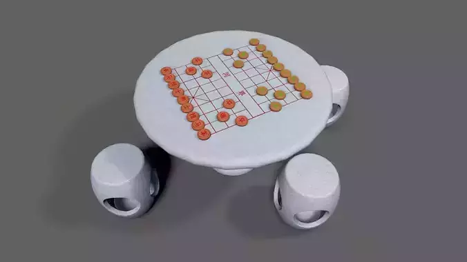 Chinese chess Low-poly 3D model