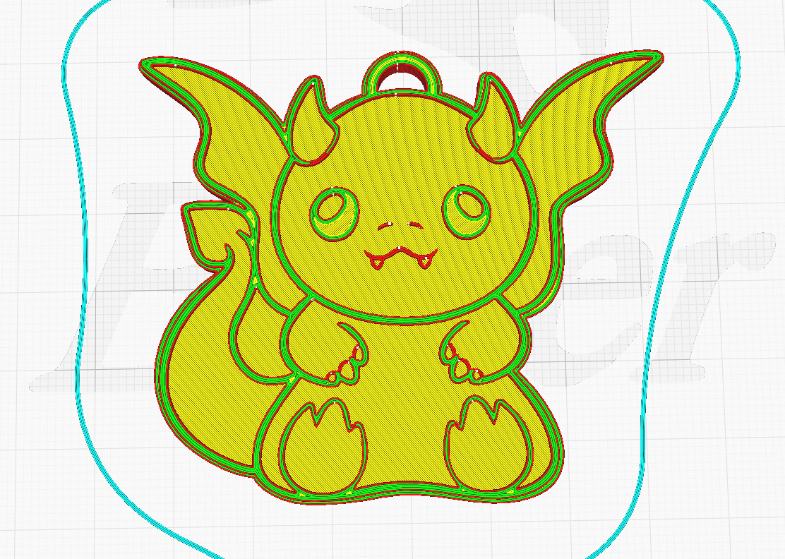 Baby Dragon Keychain-Wall Decoration 3D print model_3