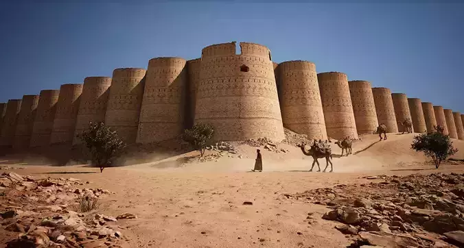 Derawar Fort 3d  Low-poly 3D model