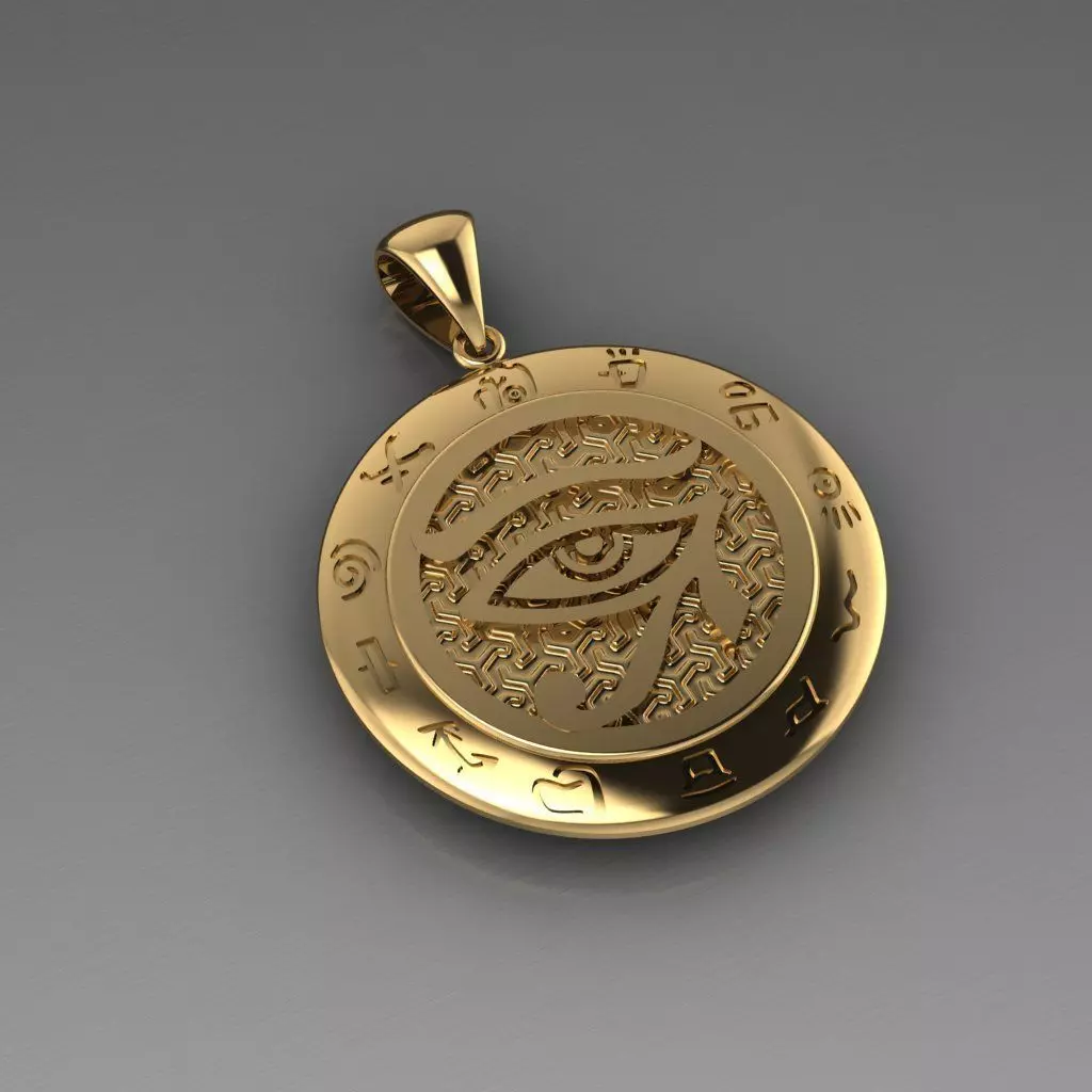 Egyptian Eye of Horus Pendant just STL 3D model_0