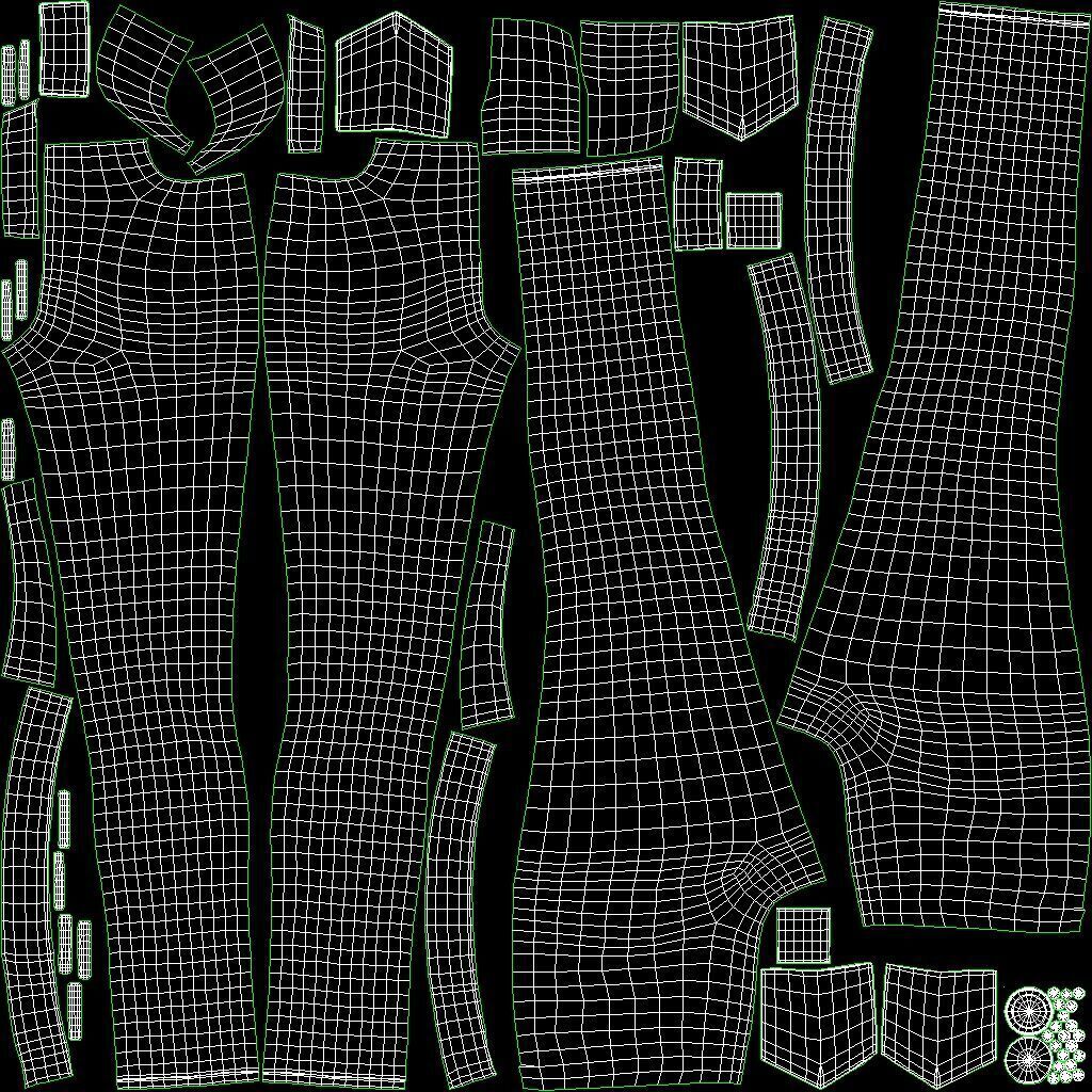 Female Denim Collection Cloth Low-poly 3D model_41