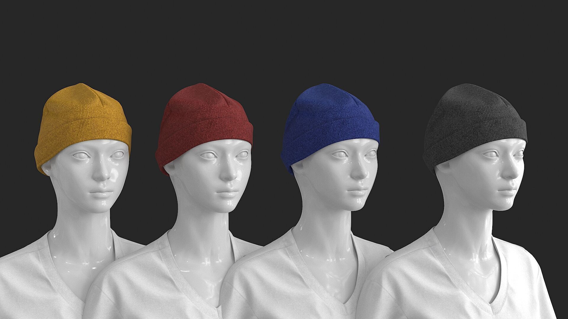 Female Denim Collection Cloth Low-poly 3D model_16