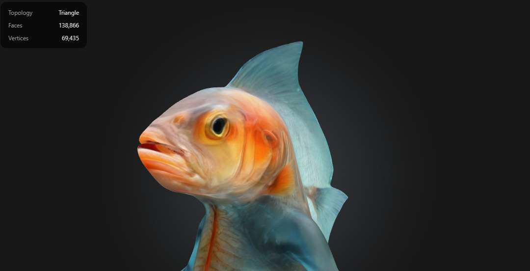 GoldFish man 3D model_2