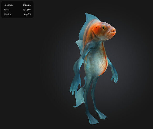 GoldFish man 3D model