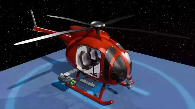 Low-Poly Sci-Fi Helicopter Game Ready PBR Textures Low-poly 3D model