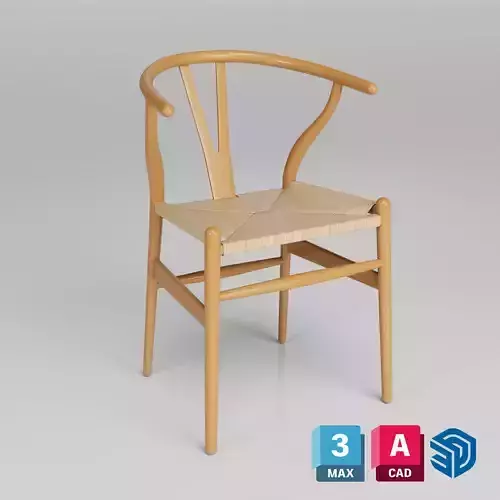 hans wegner wishbone chair Low-poly 3D model