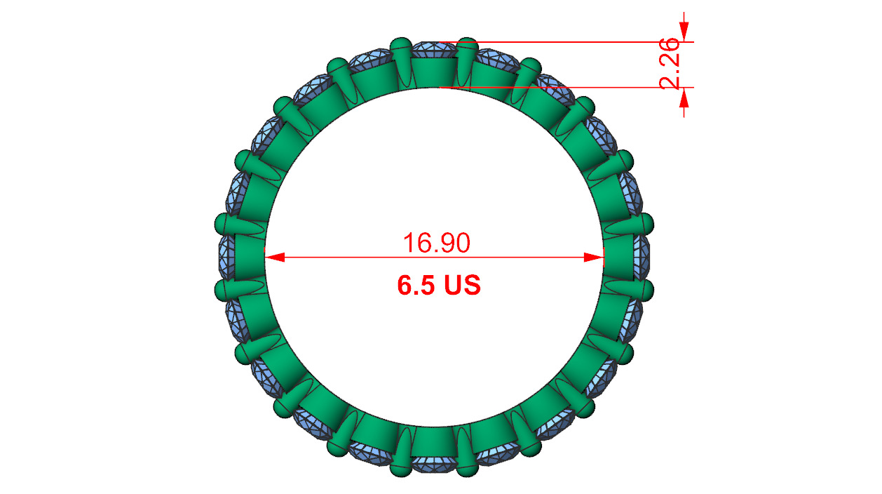 Full Eternity ring style 1 3D print model_6