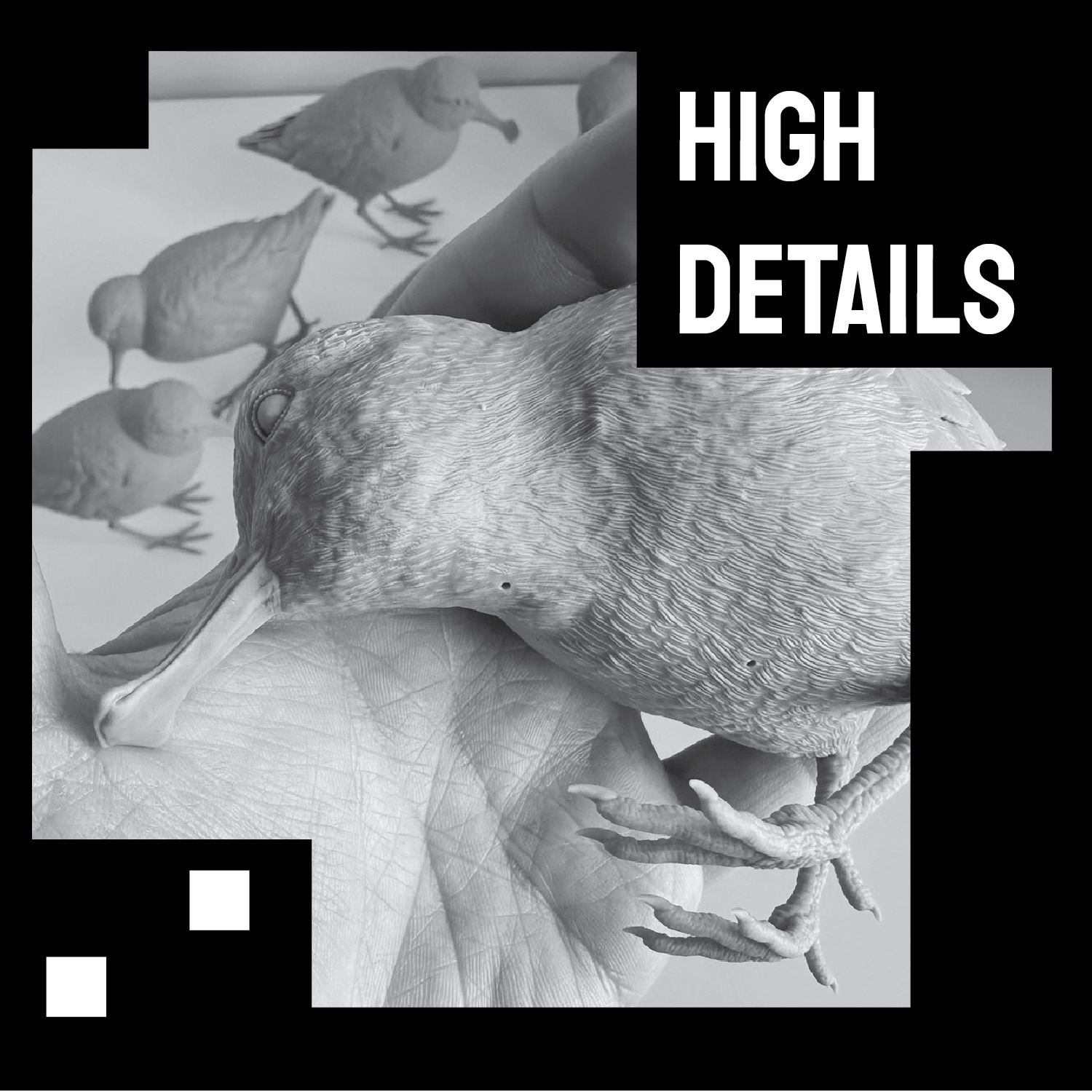 Spoon-billed sandpiper Stand Walk Bend over version 3D print model_3