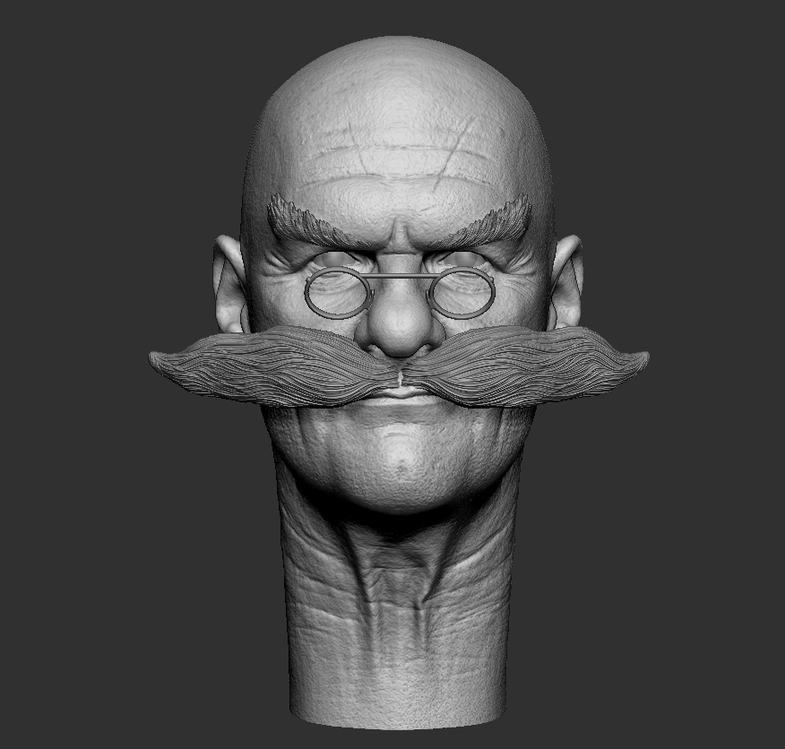 Gerald Robotnik head printable 3D print model_8
