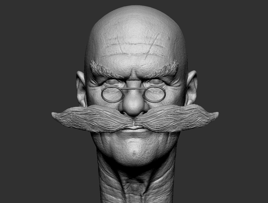 Gerald Robotnik head printable 3D print model_17