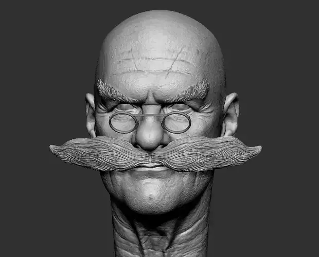 Gerald Robotnik head printable 3D print model
