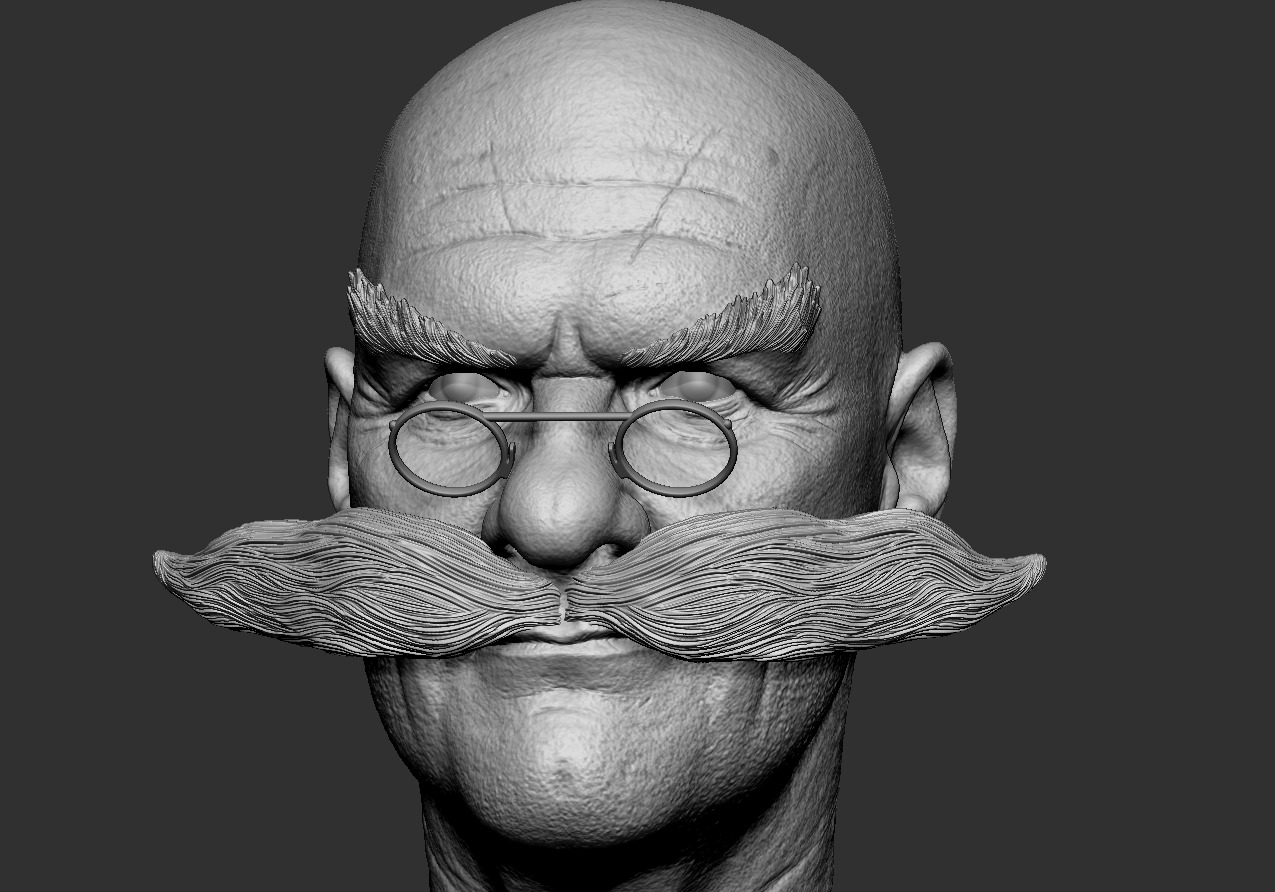 Gerald Robotnik head printable 3D print model_3