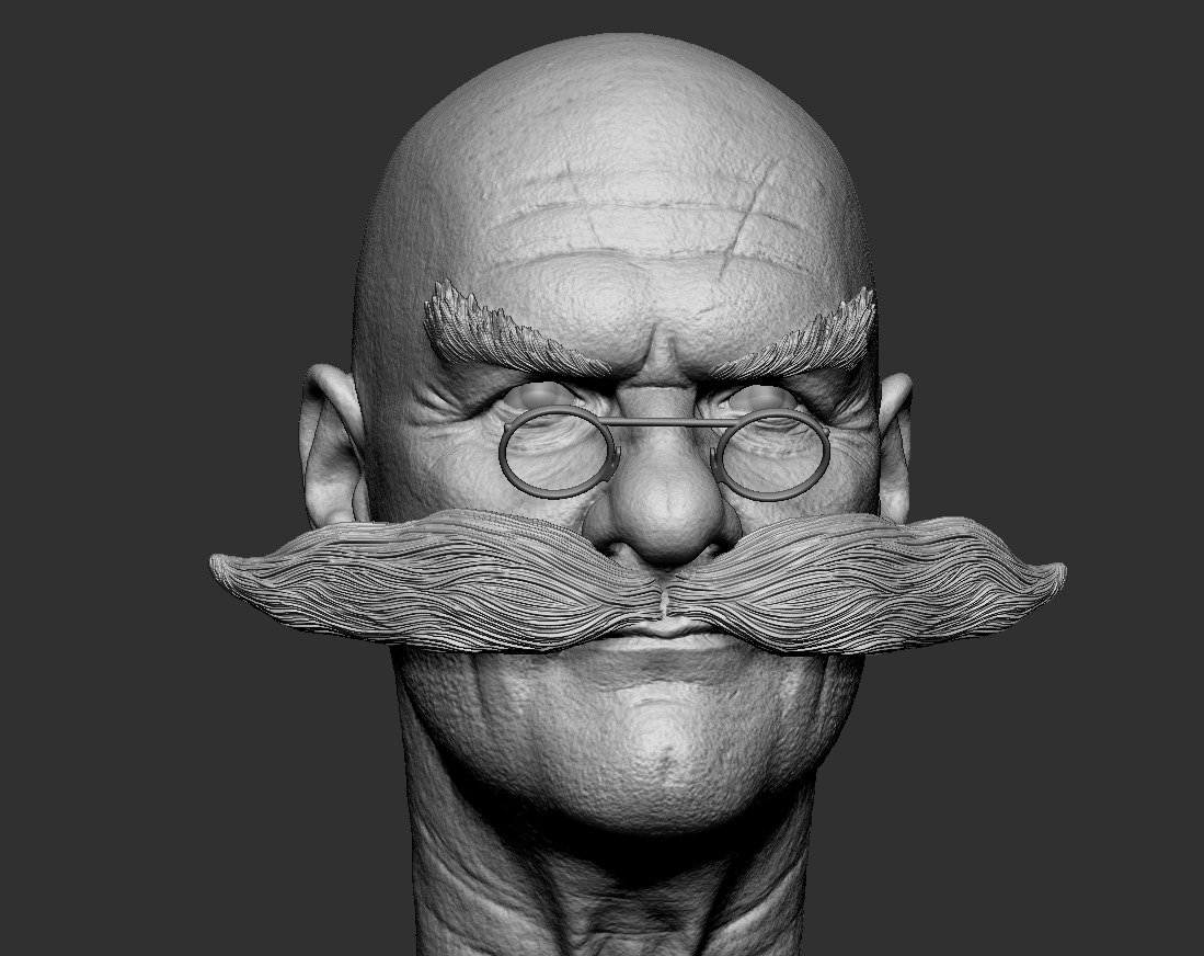 Gerald Robotnik head printable 3D print model_18