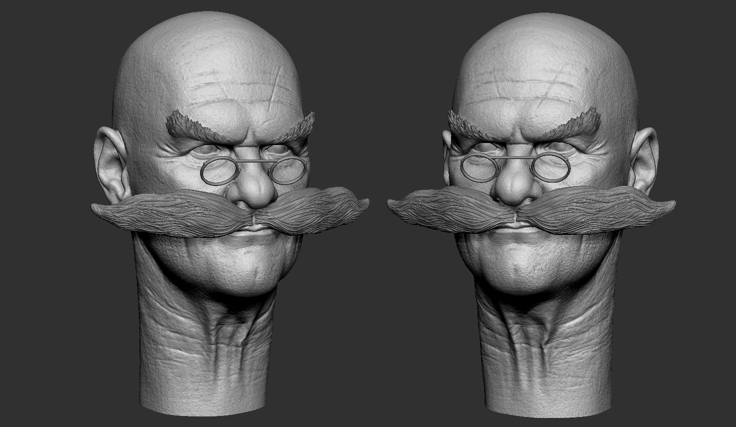 Gerald Robotnik head printable 3D print model_2