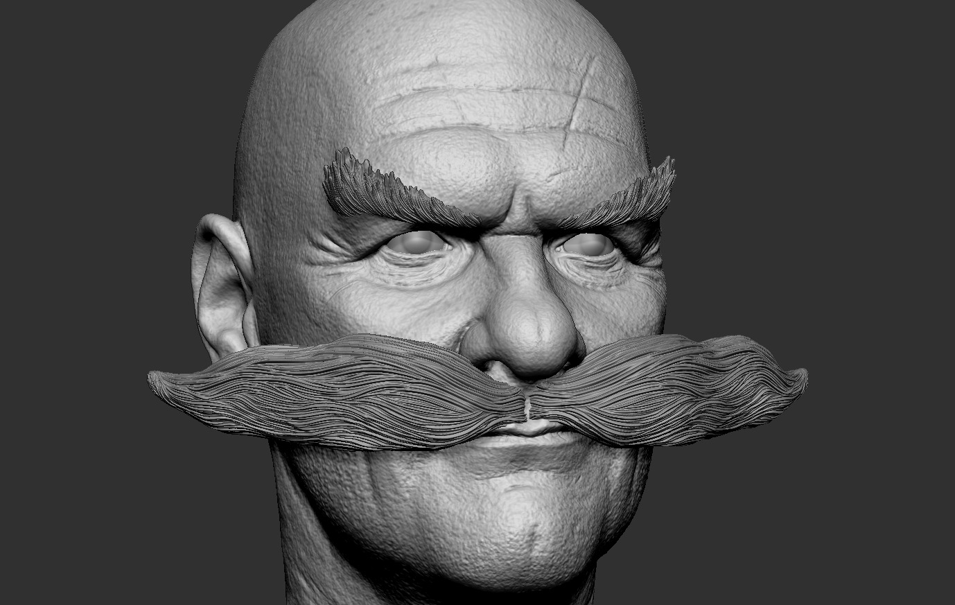 Gerald Robotnik head printable 3D print model_26