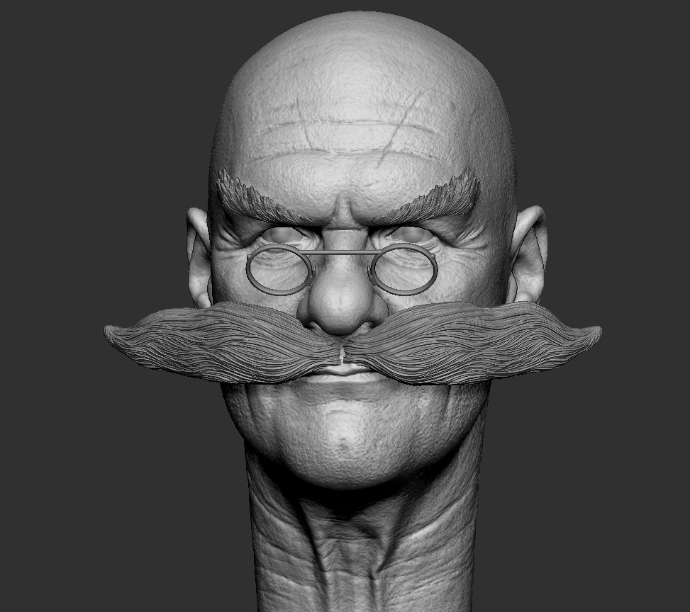 Gerald Robotnik head printable 3D print model_30